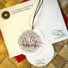 Load image into Gallery viewer, Mele Kalikimaka Gift Tag - Large Ti Leaf with Red Text (8 tags)
